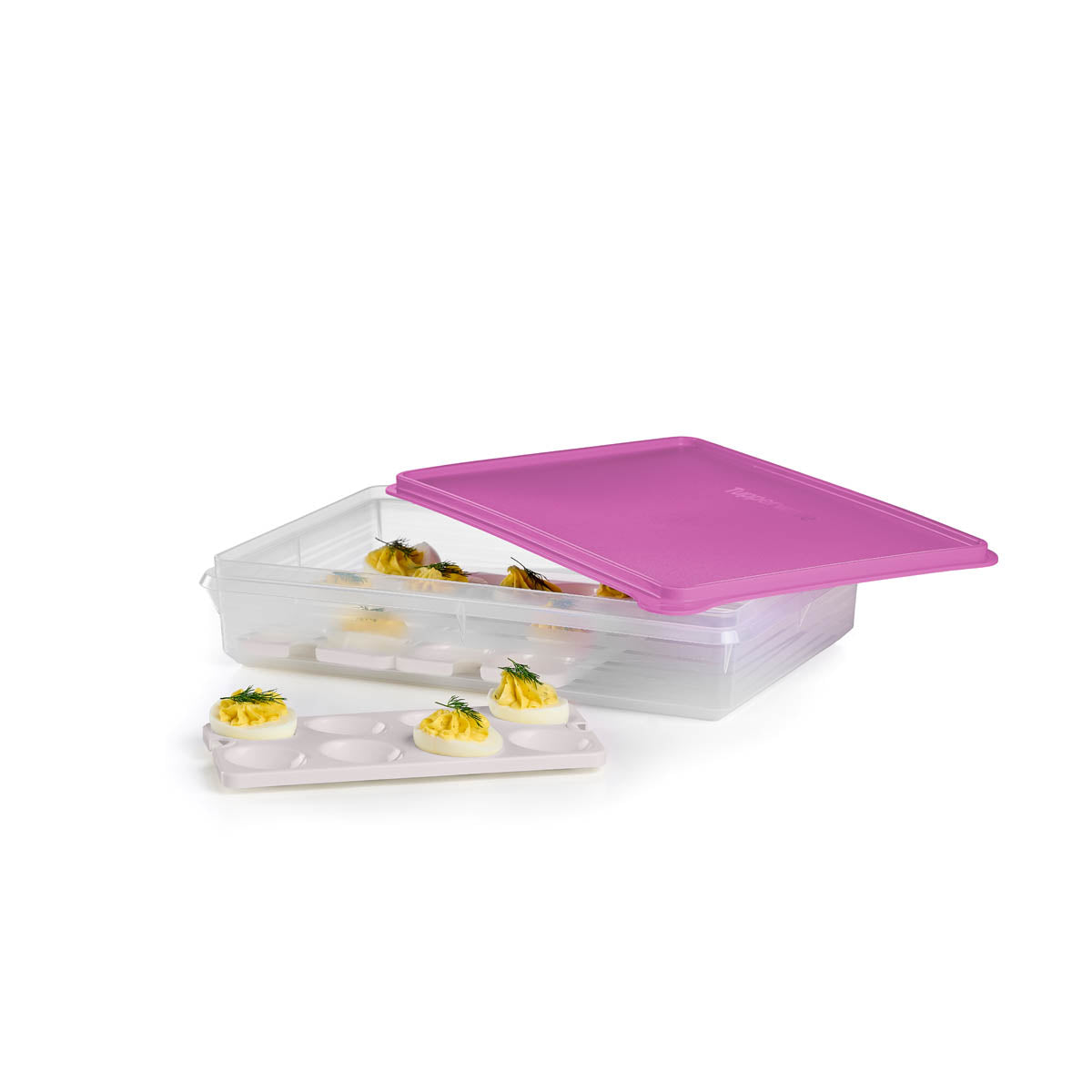 Tupperware? Snack-Stor? Large Storage Container with 3 Egg Tray Inserts - Image 3