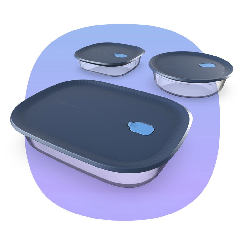 Tupperware Voila? Glass Bakeware Set of 3 | Square. Round & XL Rectangular