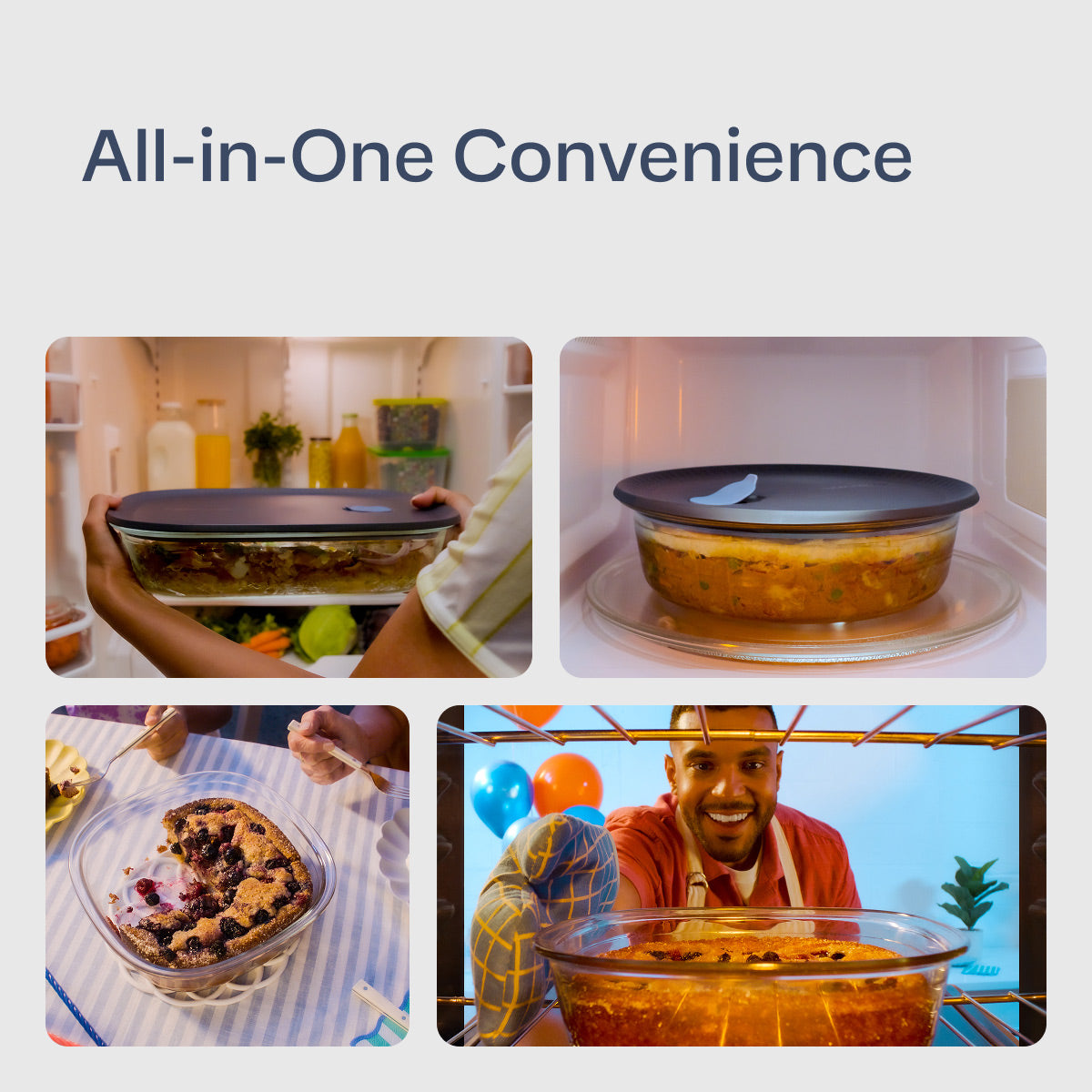 Tupperware Voila? Glass Bakeware Set of 3 | Square. Round & XL Rectangular - Image 4